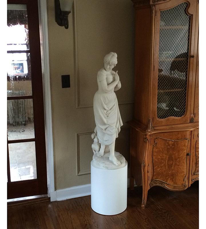 White Satin Laminate Cylinder Pedestal – Pedestal Source