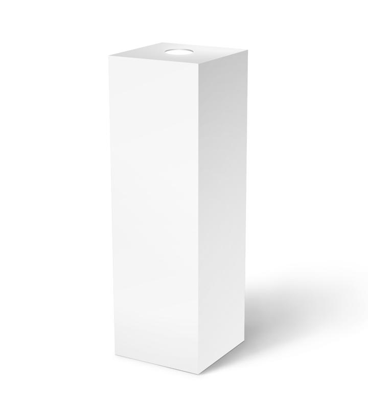 White Satin Laminate Pedestal 11-1/2" x 11-1/2" 12" Spotlight – Pedestal Source